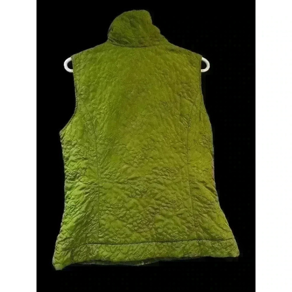 CJ Banks Womens M Vest Green Embroidered Woven Lined Metal Zipper Front Pockets - Picture 3 of 6